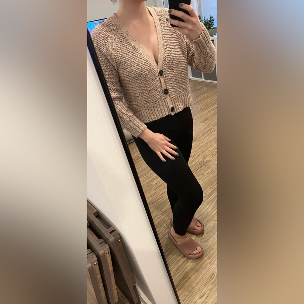 NWOT Blush Pink Boxy Crop Cardigan